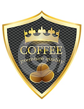 Shield icon Coffee premium quality vector