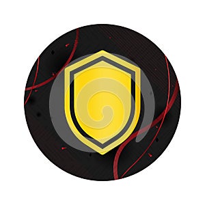 Shield icon elegant black round button