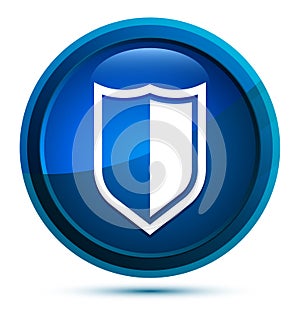 Shield icon elegant blue round button illustration