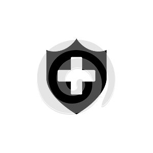 Shield icon flat vector template design trendy