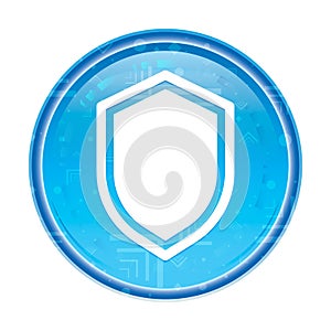 Shield icon floral blue round button