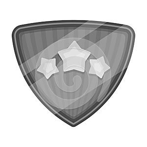 Shield icon in monochrome style.Shield vector symbol stock illustration web.