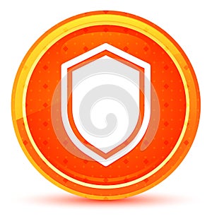 Shield icon natural orange round button