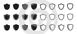 Shield icon. protection icon. Shield shapes set.