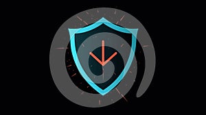 A shield icon representing a firewall protecting against cyber attacks created with Generative AI