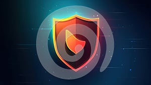 A shield icon representing a firewall protecting against cyber attacks created with Generative AI