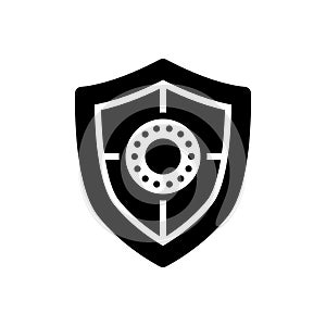 Black solid icon for Shield, safeguard and aegis photo