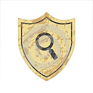 Shield icon with search sign