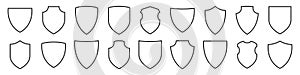 Shield icon set. Different shields forms