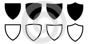 Shield icon set. Different shields forms