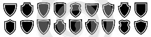 Shield icon set. Different shields forms