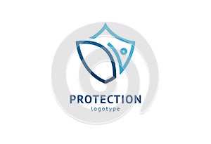 Shield icon. Vector flat style illustration Abstract business security Agency logo template. Logo concept of antivirus, protection