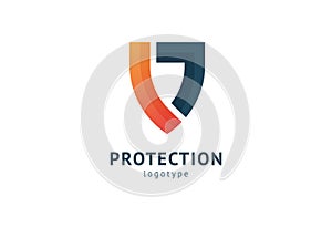 Shield icon. Vector flat style illustration Abstract business security Agency logo template. Logo concept of antivirus, protection