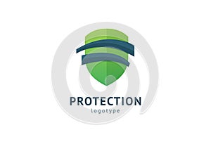 Shield icon. Vector flat style illustration Abstract business security Agency logo template. Logo concept of antivirus, protection