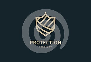 Shield icon. Vector flat style illustration Abstract business security Agency logo template. Logo concept of antivirus, protection