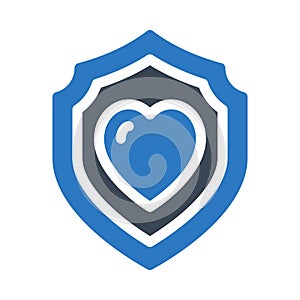 Shield vector glyph color icon