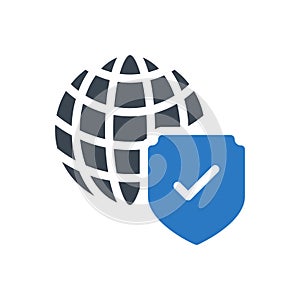 Shield vector glyph color icon