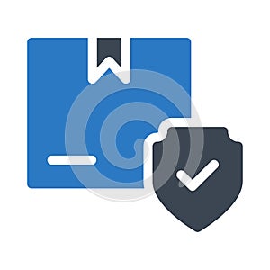Shield glyph flat vector icon