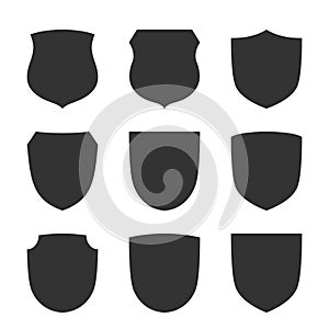 Shield icons set