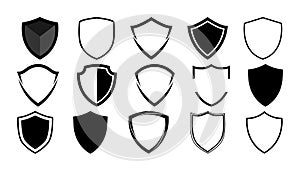 Shield icons set