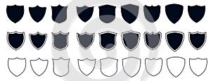 Shield icons. Shields. Protect shield security vector. Collection of security shield icons.