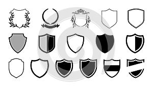 Shield icons set