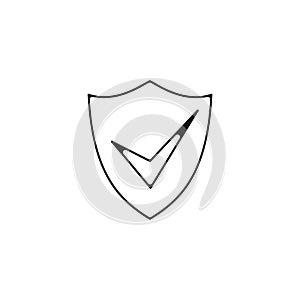 Shield line icon. protect Shield linear outline icon