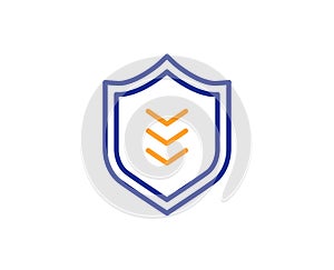 Shield line icon. Protection sign. Vector