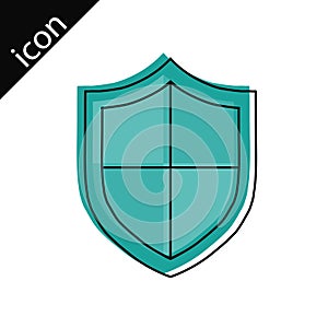 Shield lines. Protection shield icon with border lines. Vector illustration