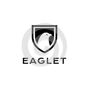 Shield with little eagle logo design