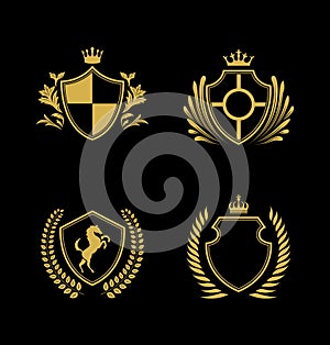 Shield Logo Collection, Golden Shield Logo, Kingdom Logo