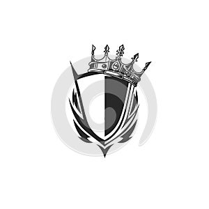 Shield logo with tilt crown