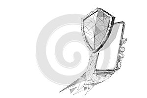 SHIELD and smartphone low poly