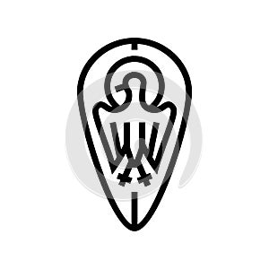 shield luxury medieval heraldry line icon vector illustration photo