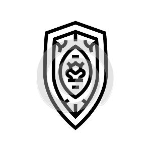 shield medieval heraldry line icon vector illustration photo