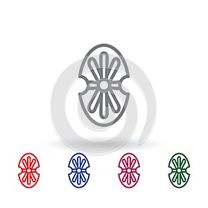 Shield multi color icon. Simple thin line, outline  of mythology icons for ui and ux, website or mobile application