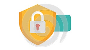 Shield with padlock. Cybersecurity, data protection, and secure access. vector design Generative AI