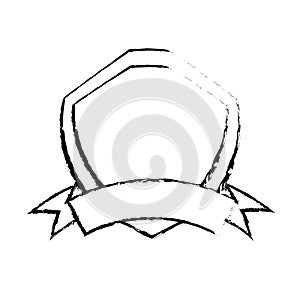 shield premium badge ribbon sketch