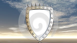 Shield with prickles