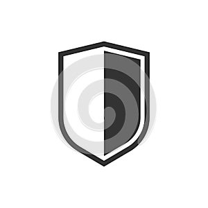 Shield protect icon. Vector illustration. Business concept shield defence pictogram.