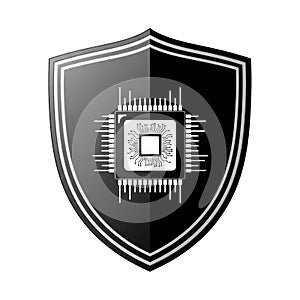 Shield protecting a microchip