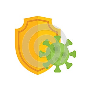 Shield is protecting from a virus showing the immune system
