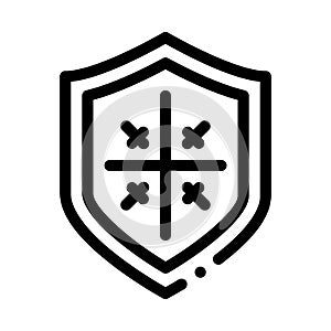 Shield Protection Icon Vector Outline Illustration