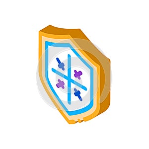 Shield Protection isometric icon vector illustration