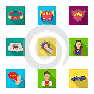 Shield, protection, superman, and other web icon in flat style.Opportunities, assistance, rescue icons in set collection