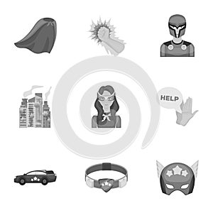 Shield, protection, superman, and other web icon in monochrome style.Opportunities, assistance, rescue icons in set