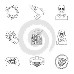 Shield, protection, superman, and other web icon in outline style.Opportunities, assistance, rescue icons in set