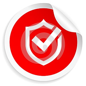 Shield protection vector label