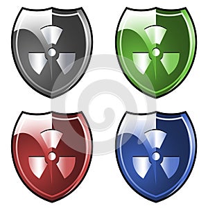Shield with radioactive symbol