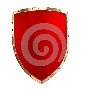 shield red golden triagular pretecion maximum royal - 3d rendering